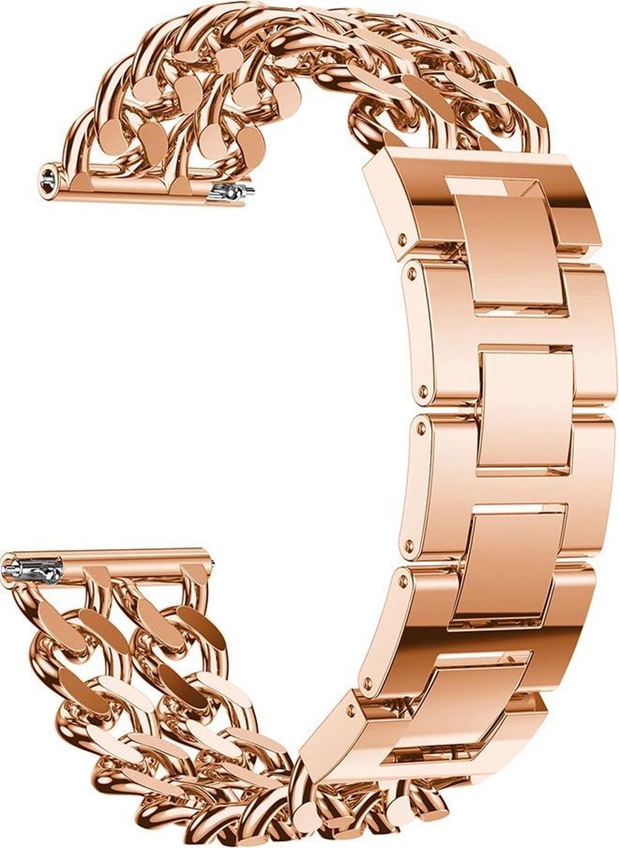 Huawei GT cowboy stalen schakel band - rose goud - Horlogeband Armband Polsband