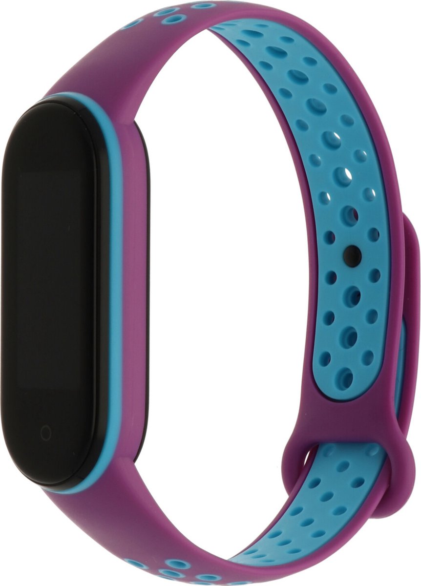 Xiaomi Mi band 5/6 dubbel sport band - roze blauw - Horlogeband Armband Polsband