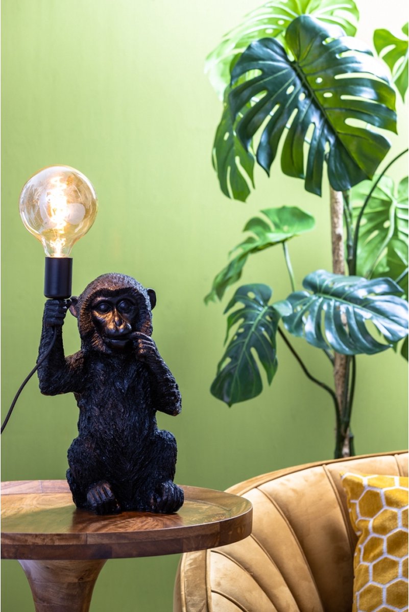 Light & Living Tafellamp Aap - Zwart