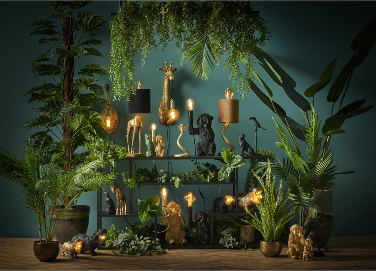 Light & Living Tafellamp Aap - Zwart