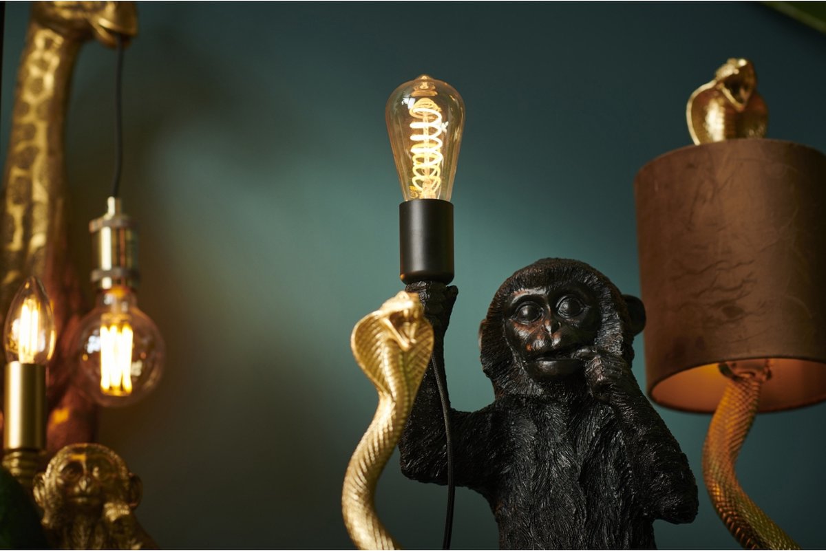 Light & Living Tafellamp Aap - Zwart