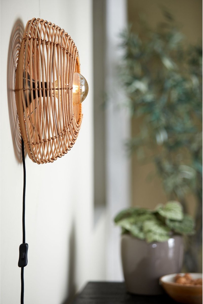 Light & Living Wandlamp Milan Naturel - Bruin