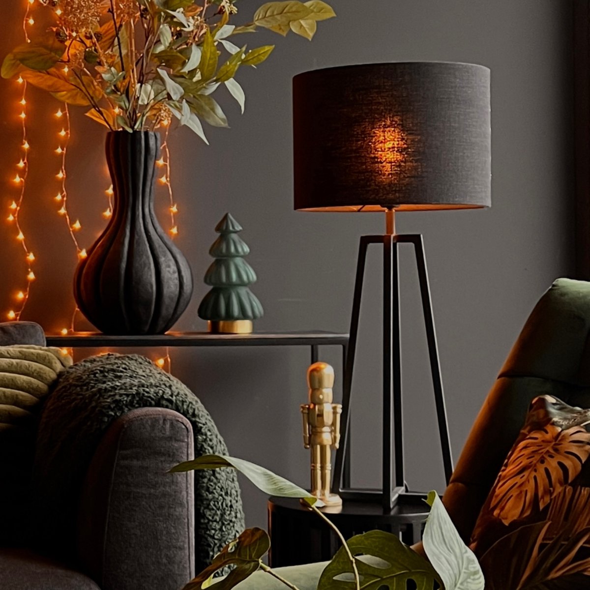 Light & Living Tafellamp Miley - Zwart