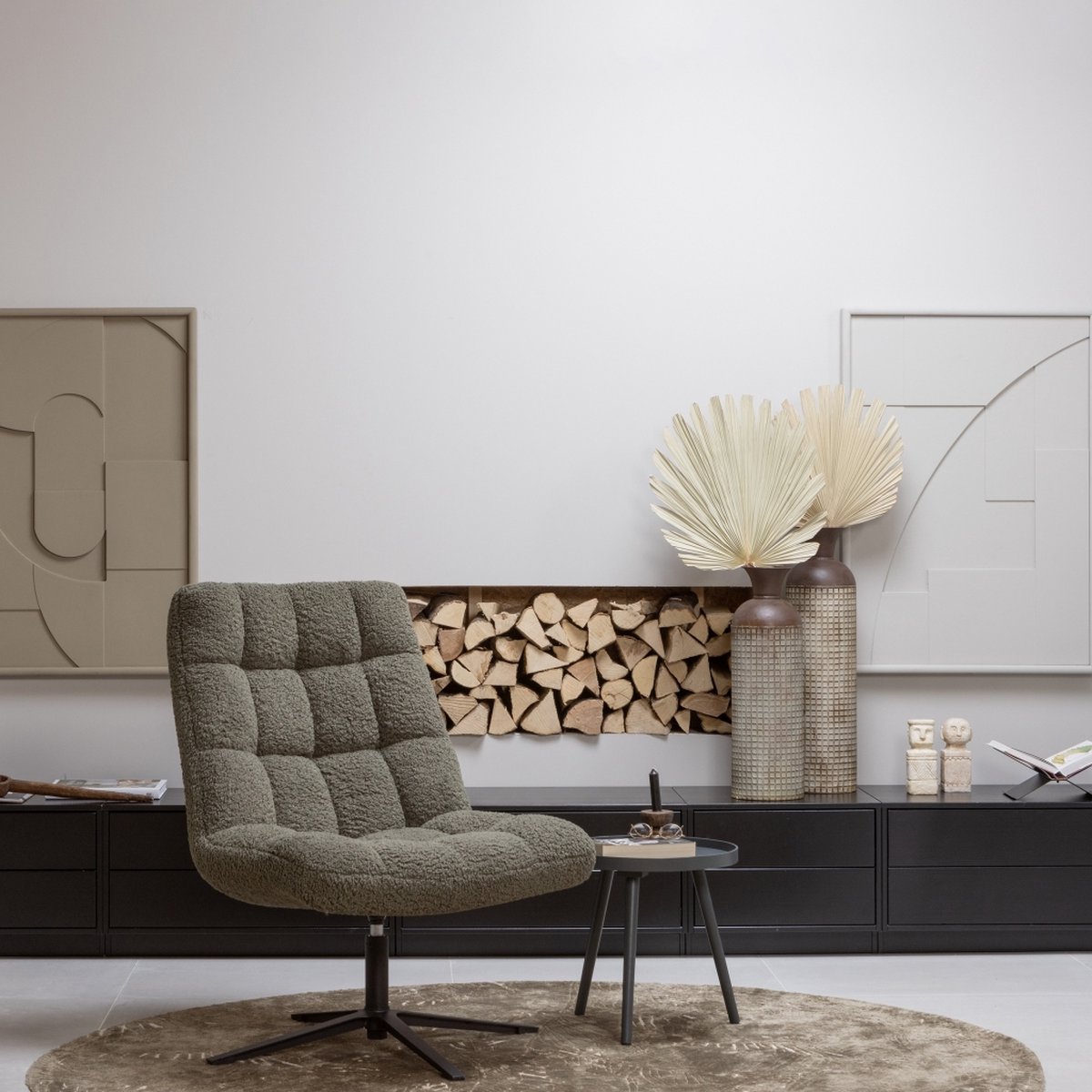 Woood Vloerkleed dia 200 Naya - Goud