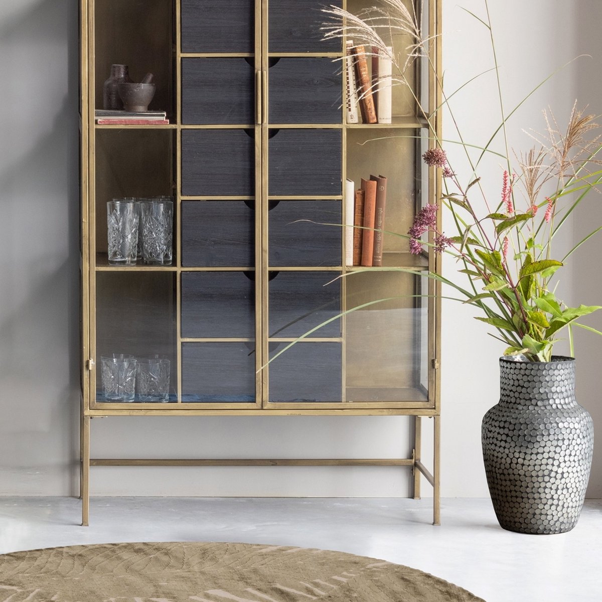 Woood Vloerkleed dia 200 Naya - Goud