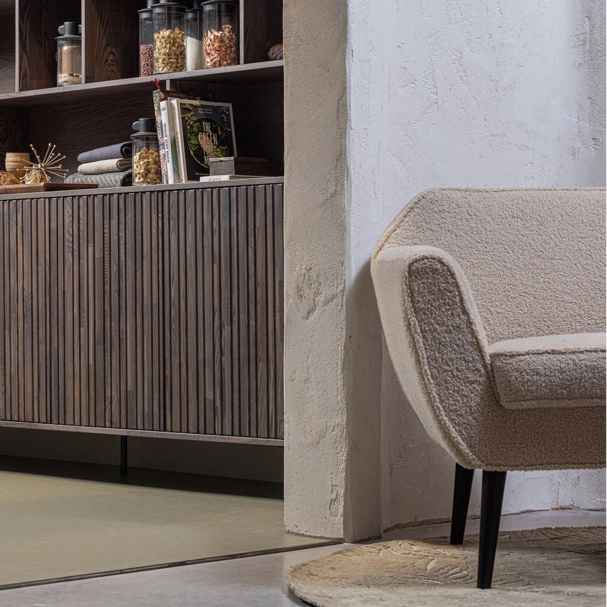 Woood Vloerkleed dia 200 Naya - Goud