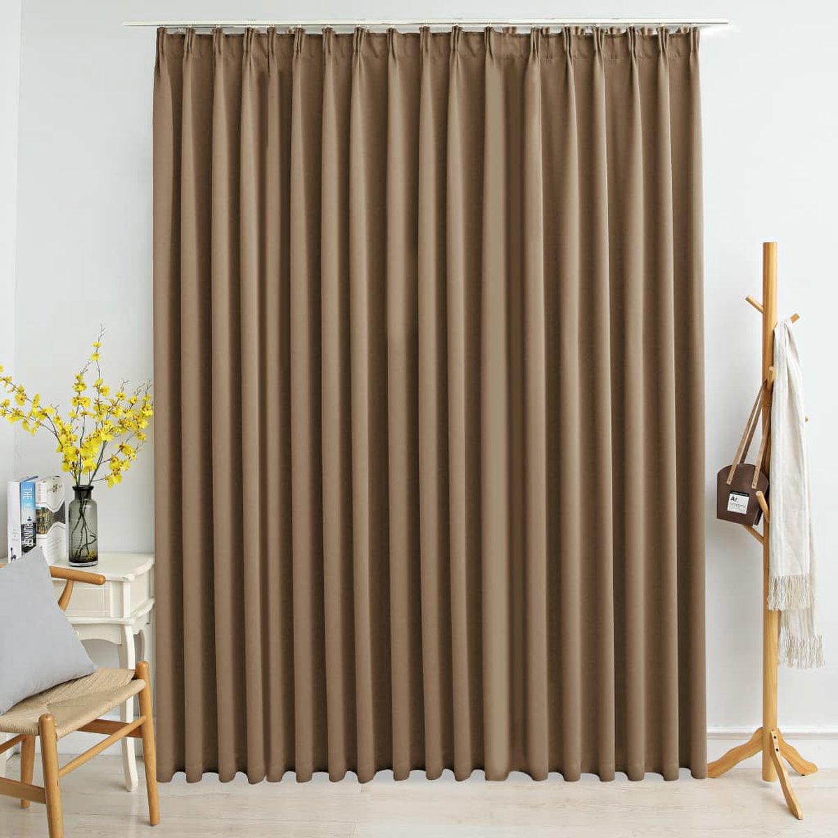 Vidaxl Gordijn Verduisterend Met Haken 290x245 Cm Taupe - Marrón