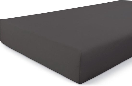 Walra Jersey Stretch Hoeslaken - 100% Gebreide Jersey Katoen - 1-persoons (90x200/210 Cm) - Antraciet - Grijs