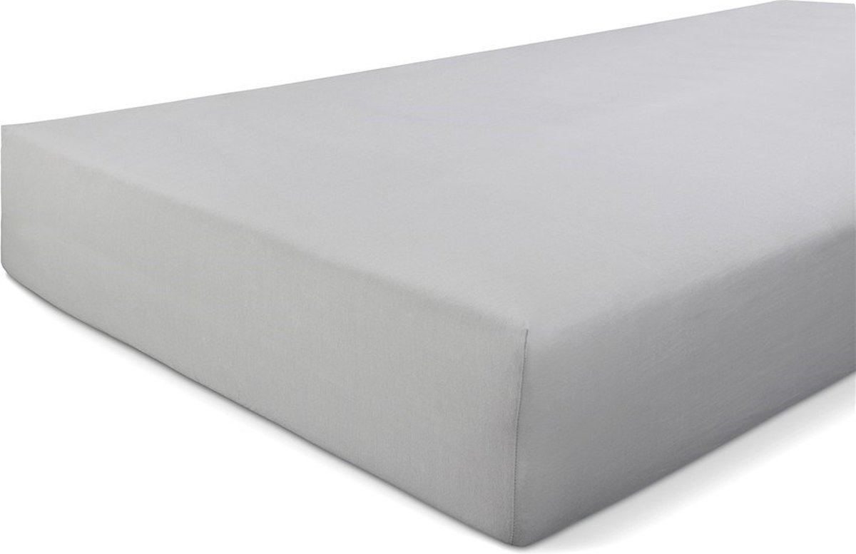 Walra Jersey Stretch Hoeslaken - 100% Gebreide Jersey Katoen - 2-persoons (140x200/210 Cm) - - Grijs