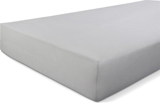 Walra Jersey Stretch Hoeslaken - 100% Gebreide Jersey Katoen - 1-persoons (90x200/210 Cm) - - Grijs