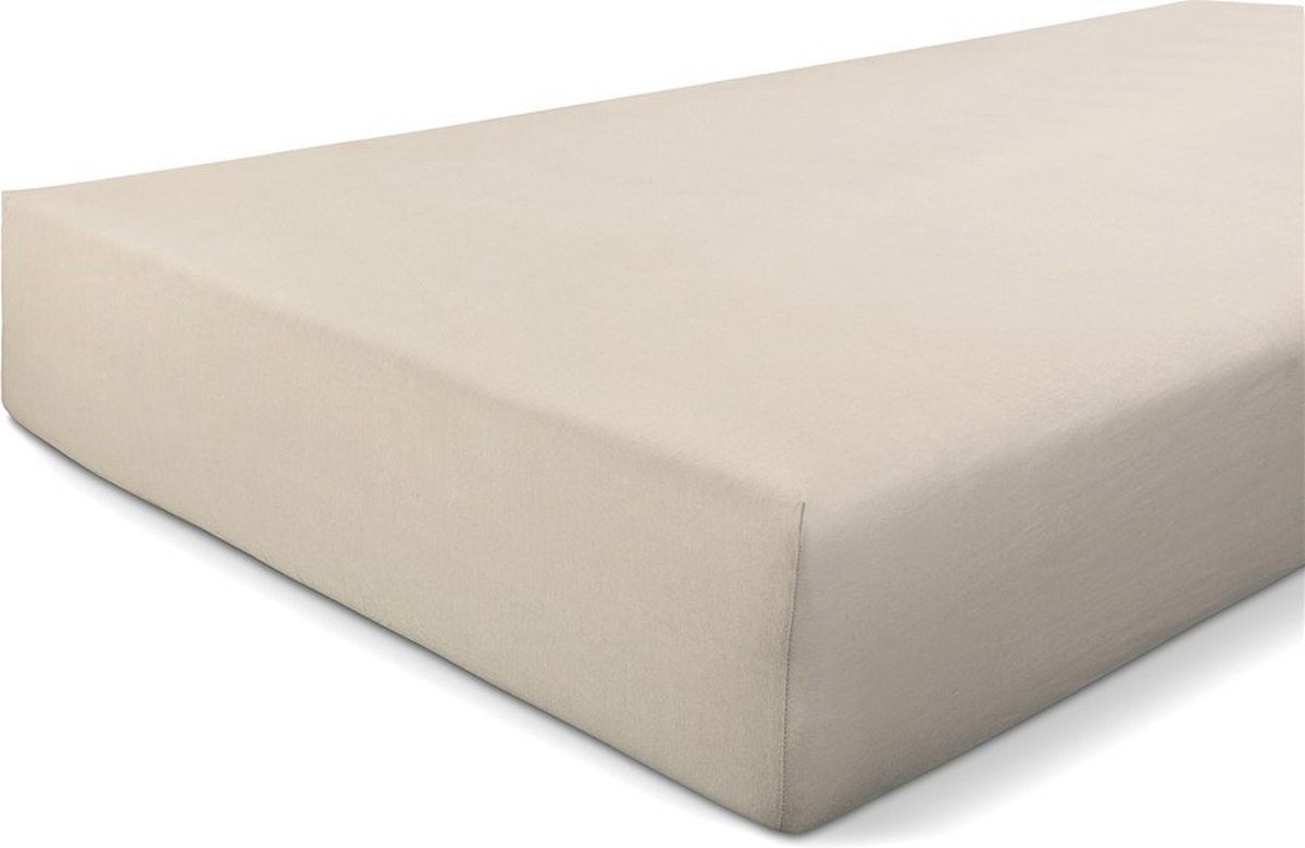 Walra Jersey Stretch Hoeslaken - 100% Gebreide Jersey Katoen - 2-persoons (140x200/210 Cm) - Zand - Beige