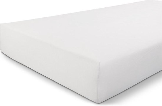 Walra Jersey Stretch Hoeslaken - 100% Gebreide Jersey Katoen - Lits-jumeaux (180x200/210 Cm) - - Wit
