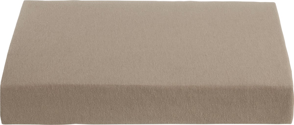 AMBIANTE Jersey Topper Hoeslaken - 100% Gebreide Jersey Katoen - Lits-jumeaux (180x200 Cm) - Taupe