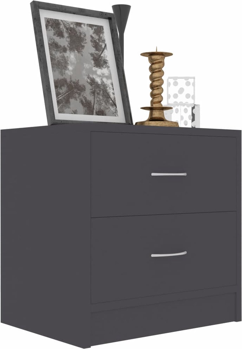 Vidaxl Nachtkastje 40x30x40 Cm Spaanplaat - Grijs