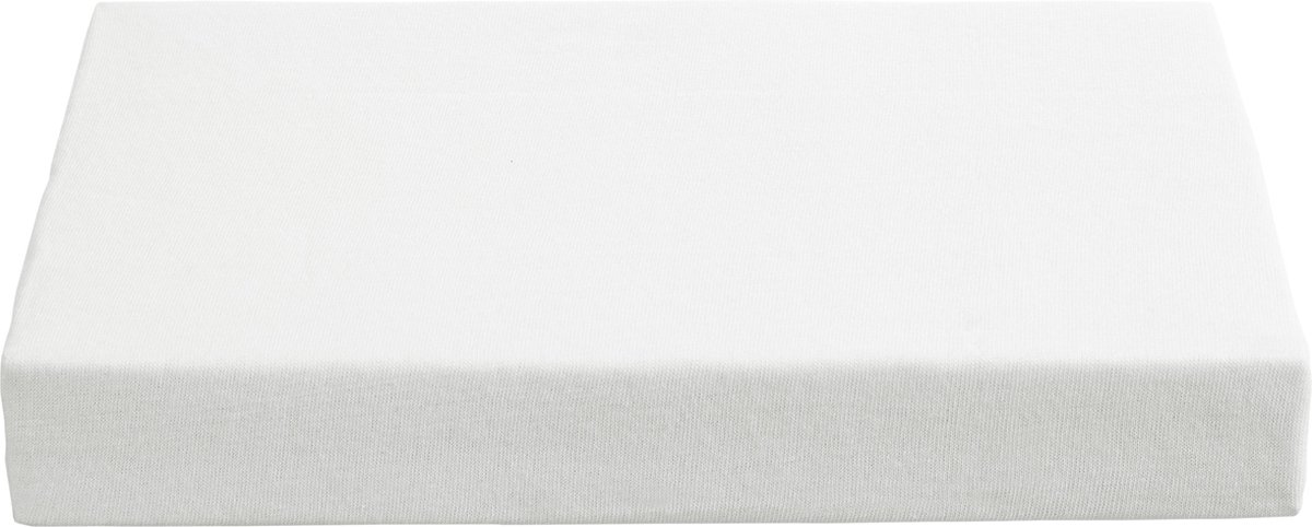 AMBIANTE Jersey Topper Hoeslaken - 100% Gebreide Jersey Katoen - Lits-jumeaux (180x200 Cm) - - Wit