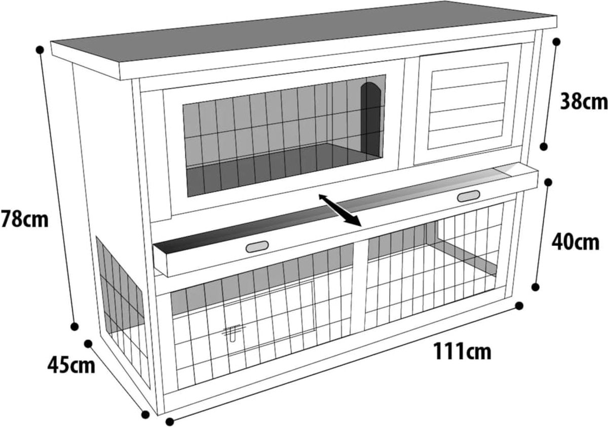 Flamingo Conejera de dos pisos - Bruin