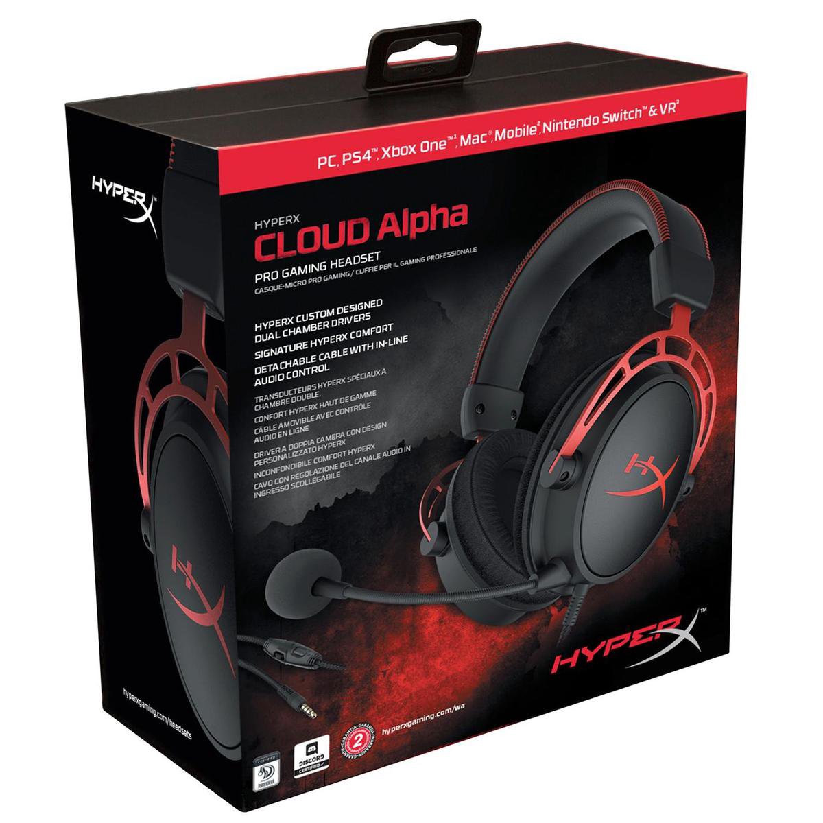 HyperX Cloud Alpha Pro Gaming Headset -/Rood - Zwart