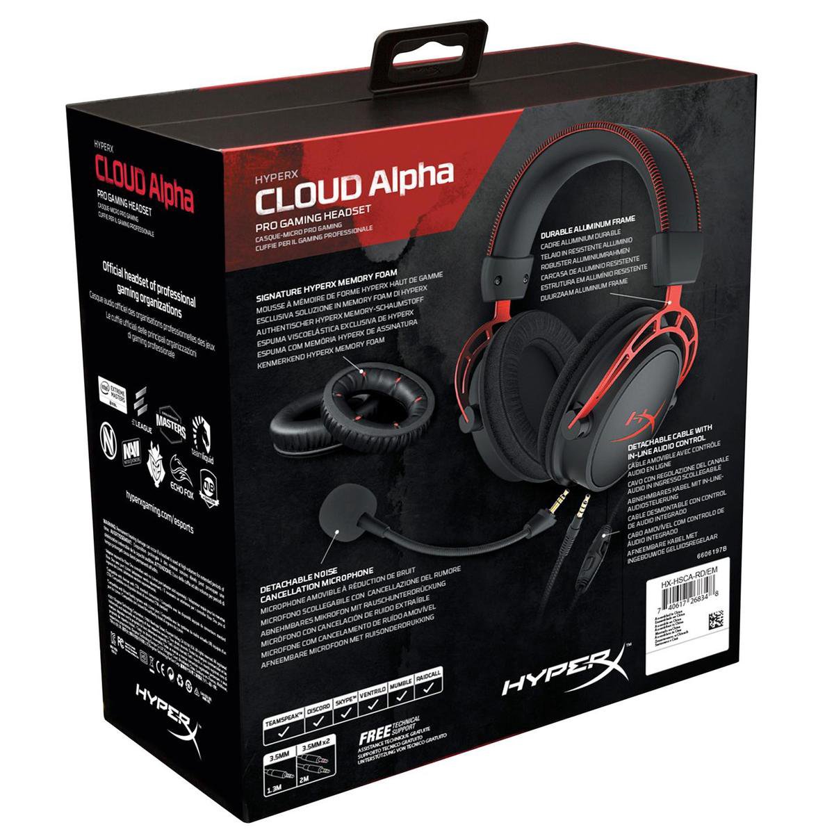 HyperX Cloud Alpha Pro Gaming Headset -/Rood - Zwart