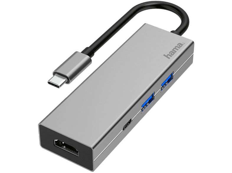 Hama 200107 USB-C Multihub 4-poorts - Grijs