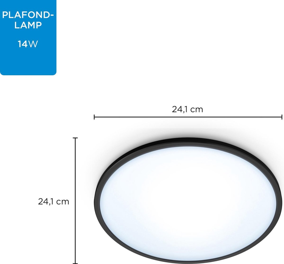 WIZ Superslim 14 W Warmwit - Zwart