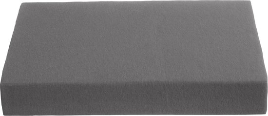 AMBIANTE Jersey Hoeslaken - 100% Gebreide Jersey Katoen - Lits-jumeaux (160x200 Cm) - Antraciet - Grijs