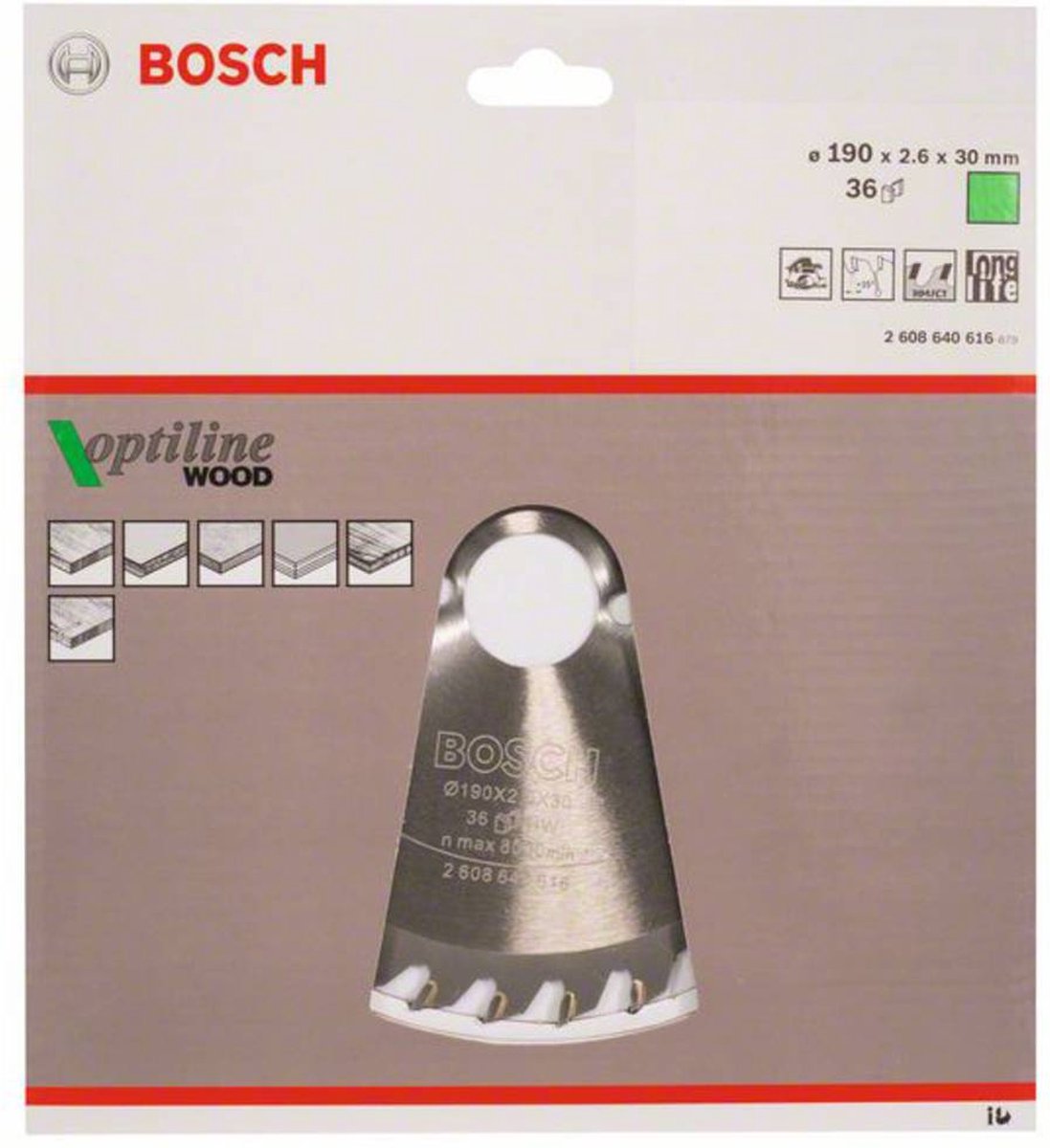 Bosch Hoja de sierra circular Opilina de madera para sierras circulares a mano. 1