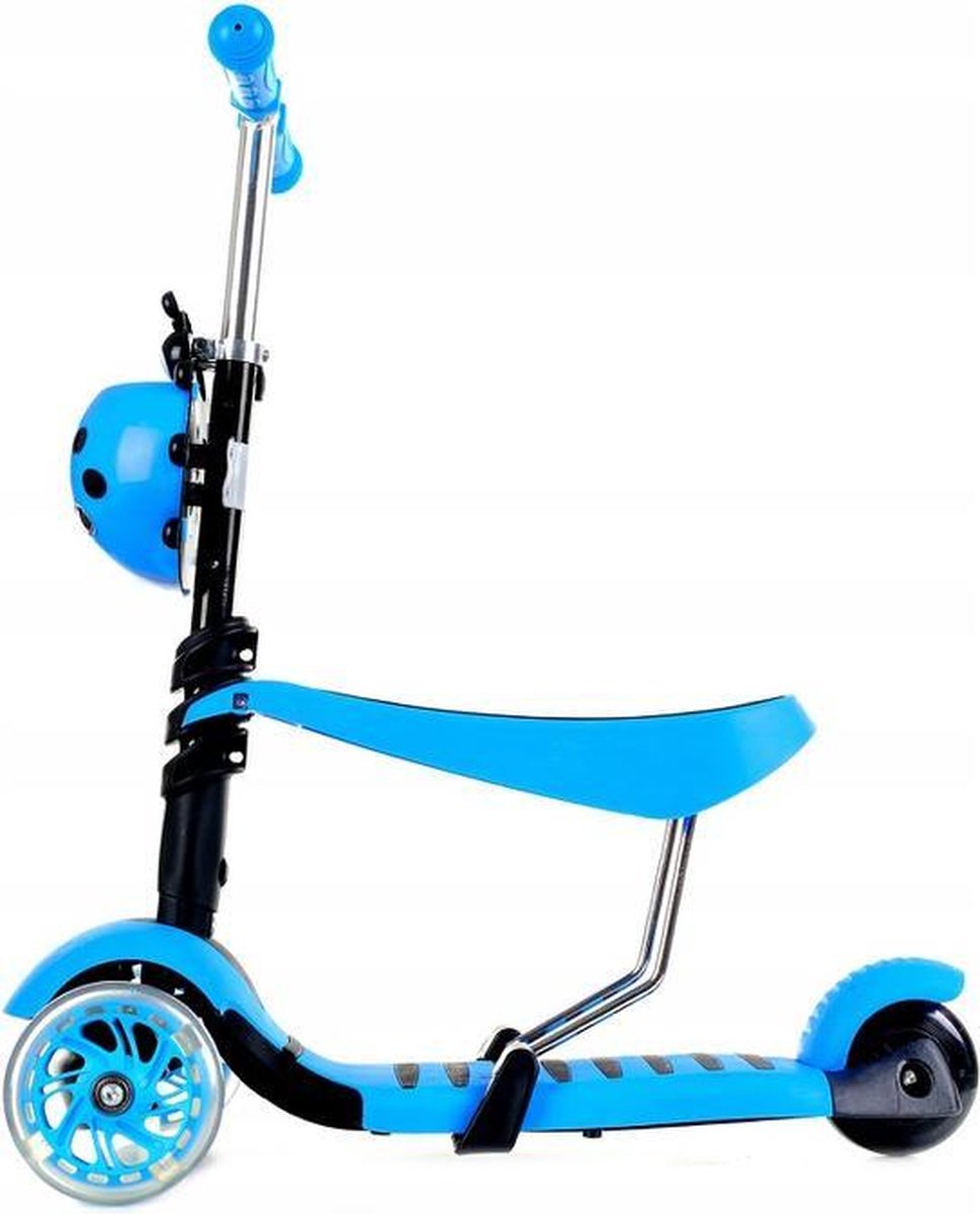 HA-MA TOOLS Mini Scooter - Zadel Step Met 3 Wielen - Driewieler - Led Wielen - - Blauw