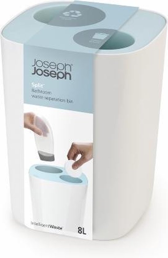 Joseph Joseph Badkamer Split Afvalemmer 8 Liter - - Blauw