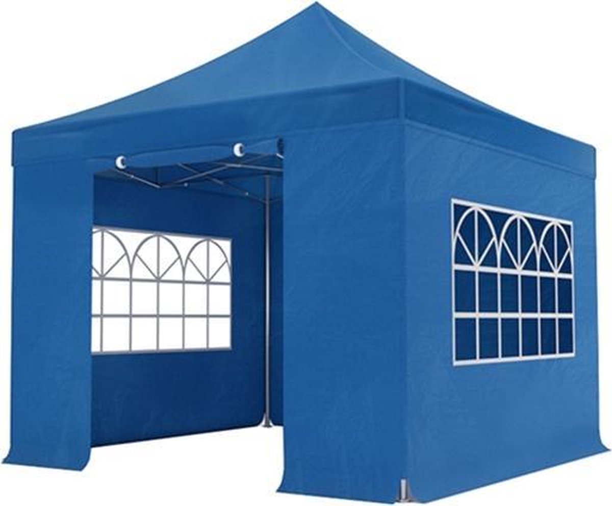 Lizzely Garden & Living Easy Up 3x3m 30mm (Aluminium Buizen) Semi Prof Partytent - Blauw