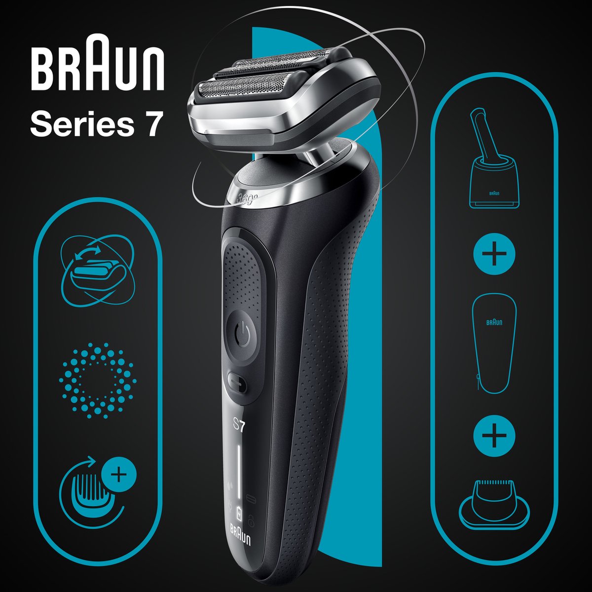 Braun scheerapparaat 71-N7200CC - Zwart