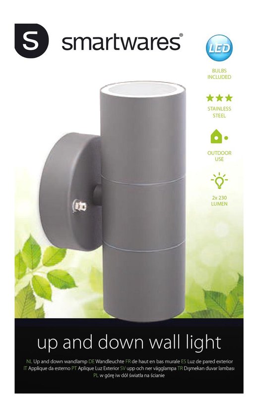 Smartwares Led-wandlamp Up And Down 6 W Gwl-176-hg - Grijs