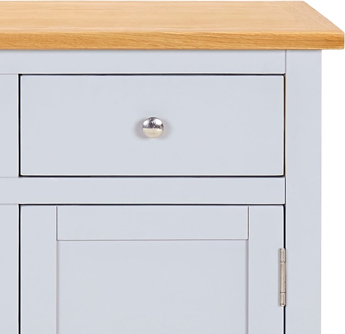 Vidaxl Dressoir 110x33,5x70 Cm Massief Eikenhout - Grijs