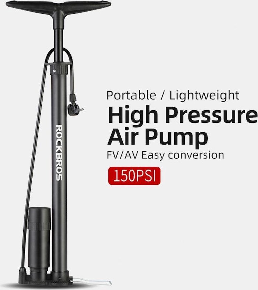Decopatent High Pressure Pro Fietspomp 150 Psi Met Drukmeter En Slang Fietspomp