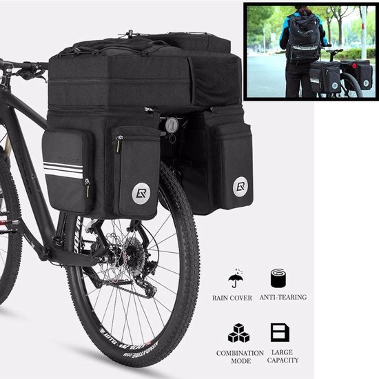 Decopatent Multifunctionele 3-in-1 Fiets Bagagetassen Met Regenafdekking - 48l