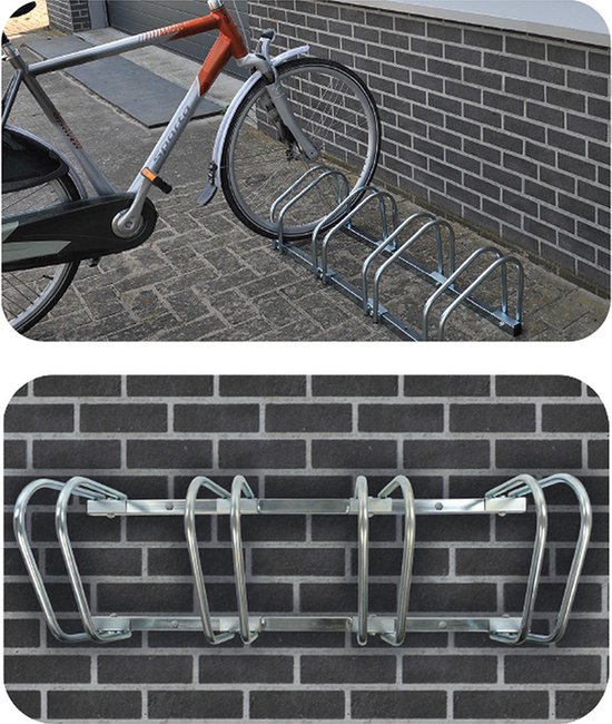 PROPLUS Fietsenrek / Fietsenstandaard Voor 4 Fietsen - 59 X 34,5 X 25,5 Cm - Fietsen Stalling - Grijs