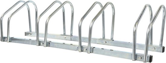 PROPLUS Fietsenrek / Fietsenstandaard Voor 4 Fietsen - 59 X 34,5 X 25,5 Cm - Fietsen Stalling - Grijs