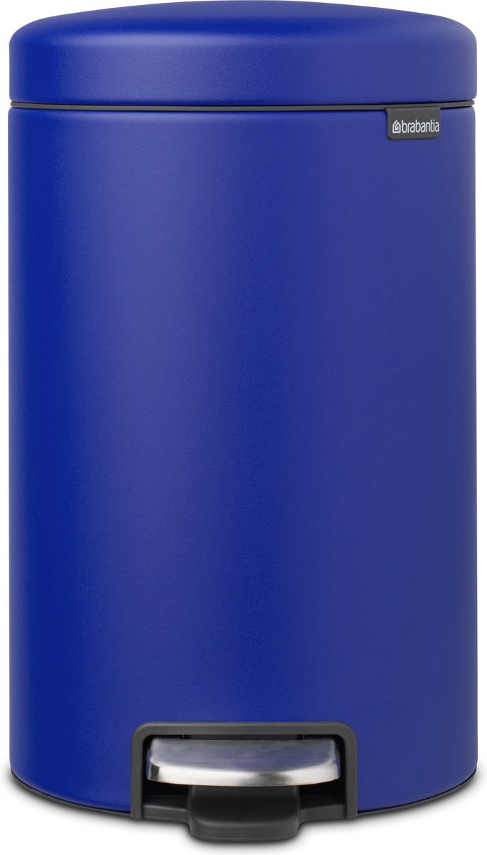 Brabantia Newicon Pedaalemmer 12 Liter Met Kunststof Binnenemmer - Mineral Powerful Blue - Blauw