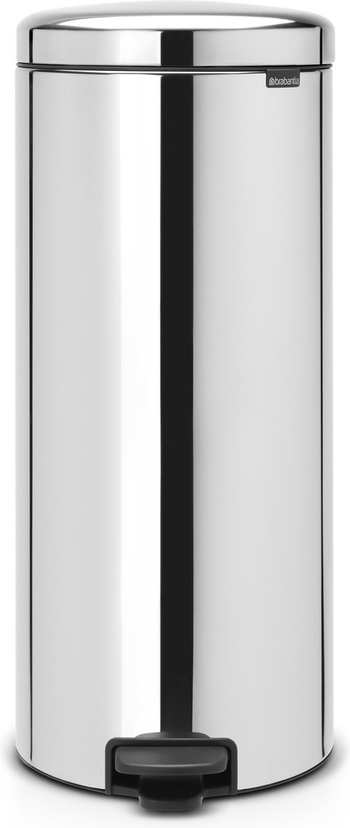 Brabantia Newicon Pedaalemmer Met Metalen B.e. 30 L - Brilliant Steel - Silver