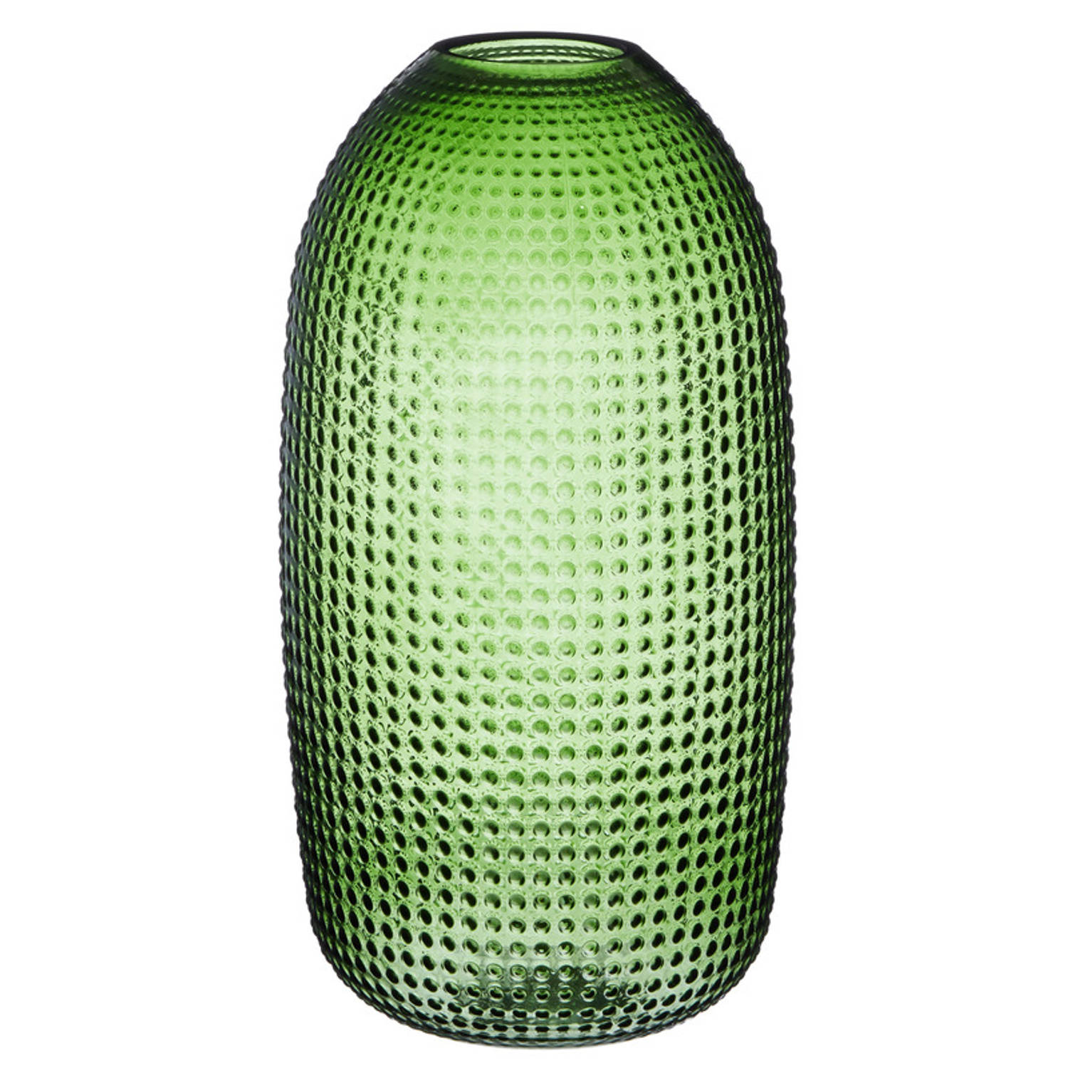 Ronde Vaas Glas 36 Cm Glas - Home Deco Vazen - Woonaccessoires - Groen