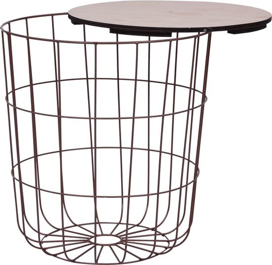 Vidaxl Salontafel Ø 39,5 Cm Mdf Koperkleurig - Bruin