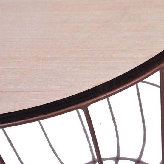 Vidaxl Salontafel Ø 39,5 Cm Mdf Koperkleurig - Bruin