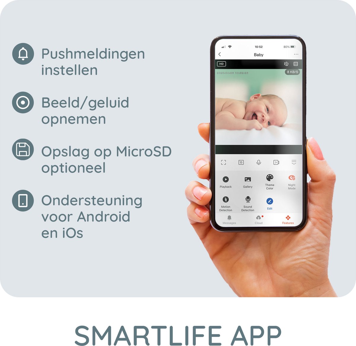 Alecto Wifi Babyfoon Met Camera Smartbaby5bk - Zwart