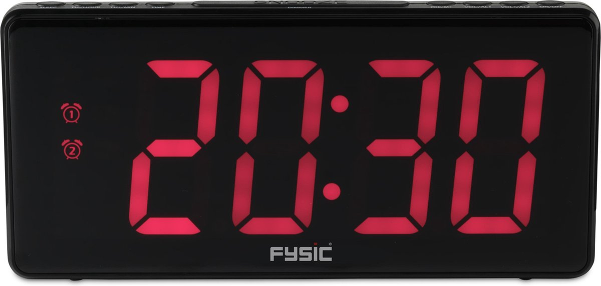 Fysic Fm Alarmklok Met Xxl Display Fk470 - Zwart