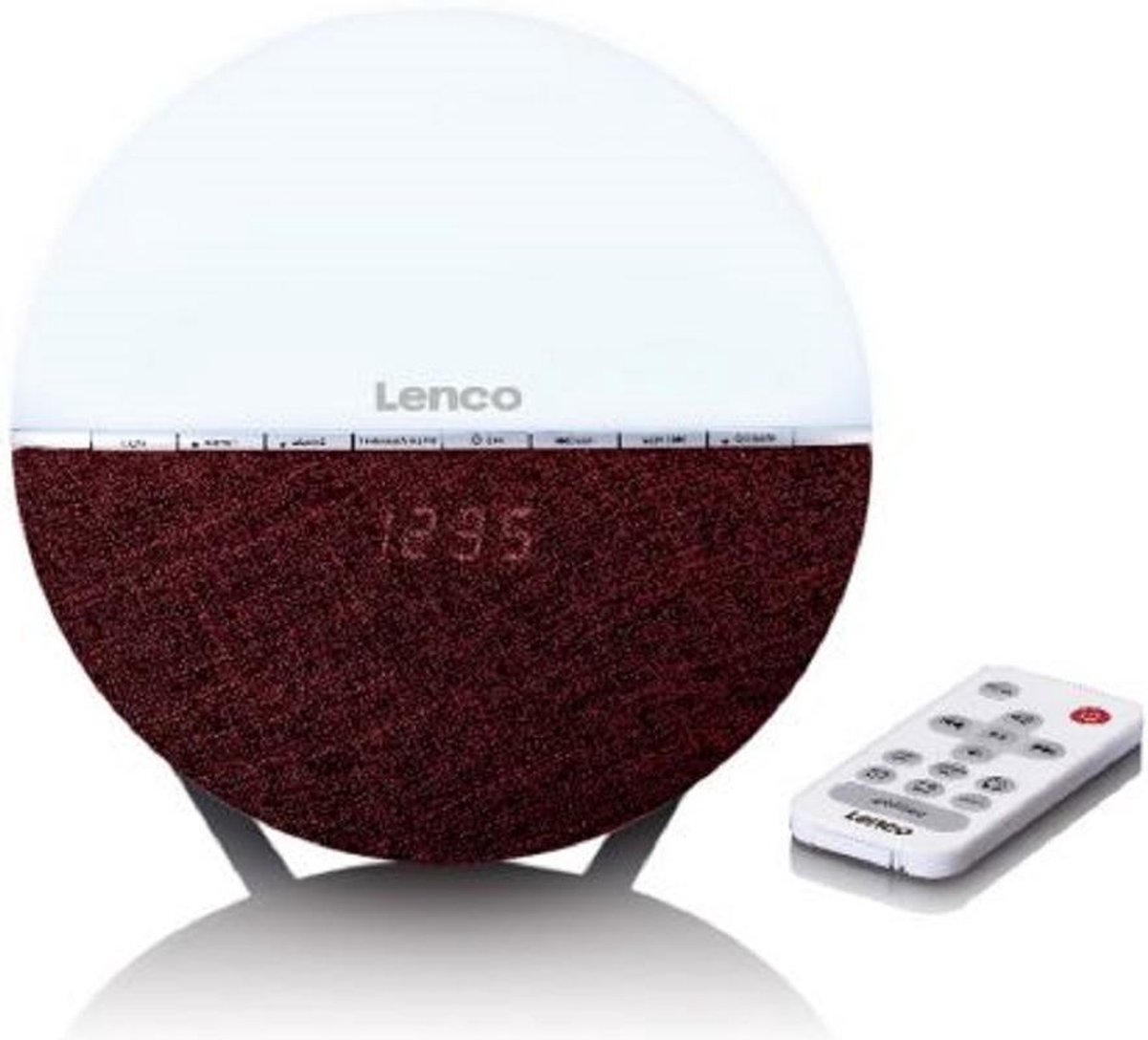 Lenco Fm Wekkerradio - Wake Up Light Met Bluetooth Crw-4by Wit- - Rood