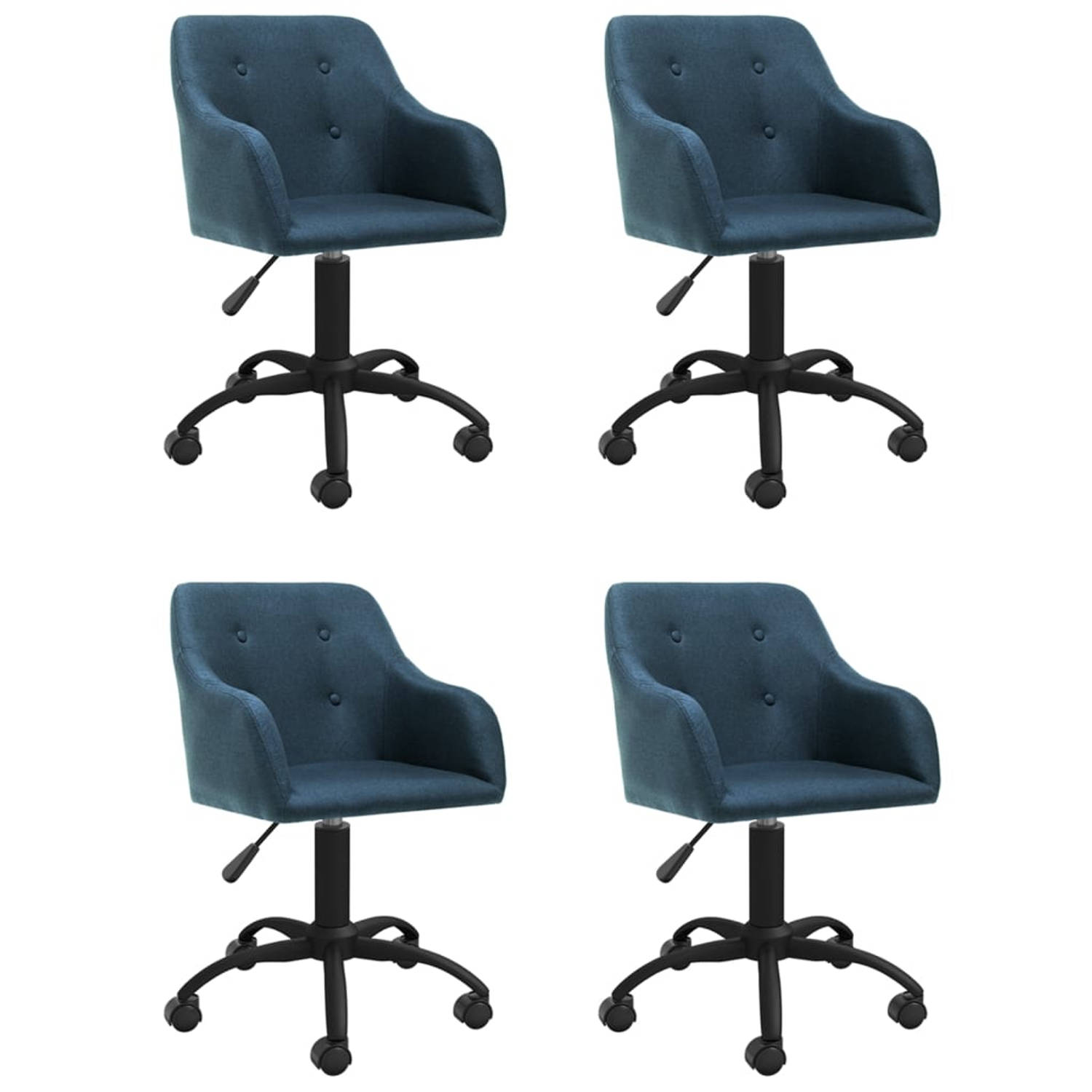 Vidaxl Eetkamerstoelen Draaibaar 4 St Stof - Blauw