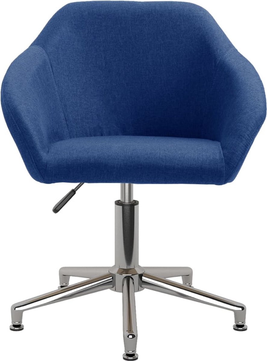 Vidaxl Eetkamerstoelen Draaibaar 2 St Stof - Blauw