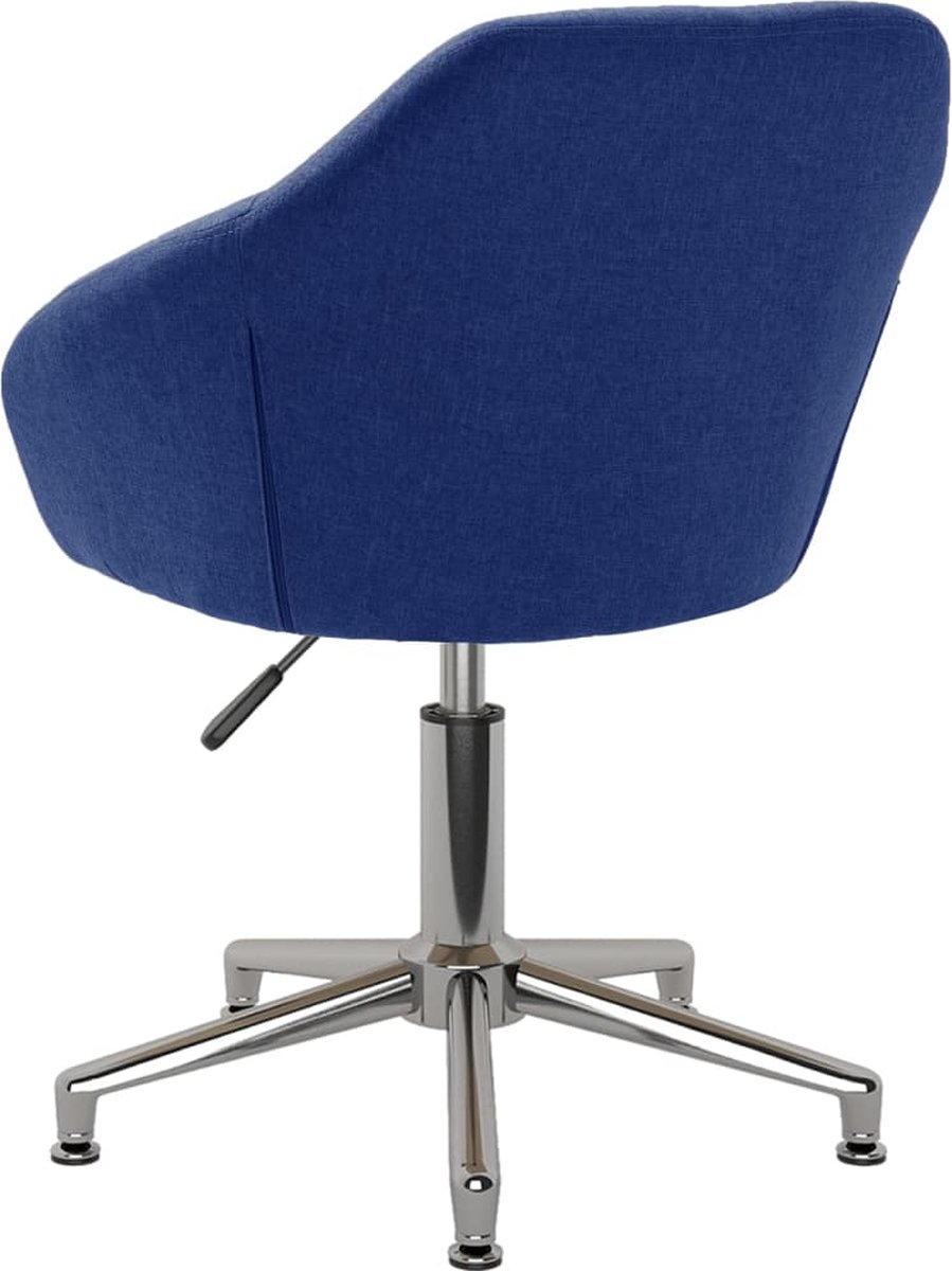 Vidaxl Eetkamerstoelen Draaibaar 2 St Stof - Blauw