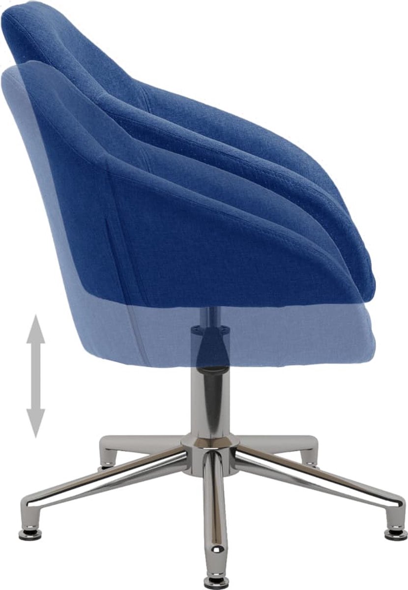 Vidaxl Eetkamerstoelen Draaibaar 2 St Stof - Blauw