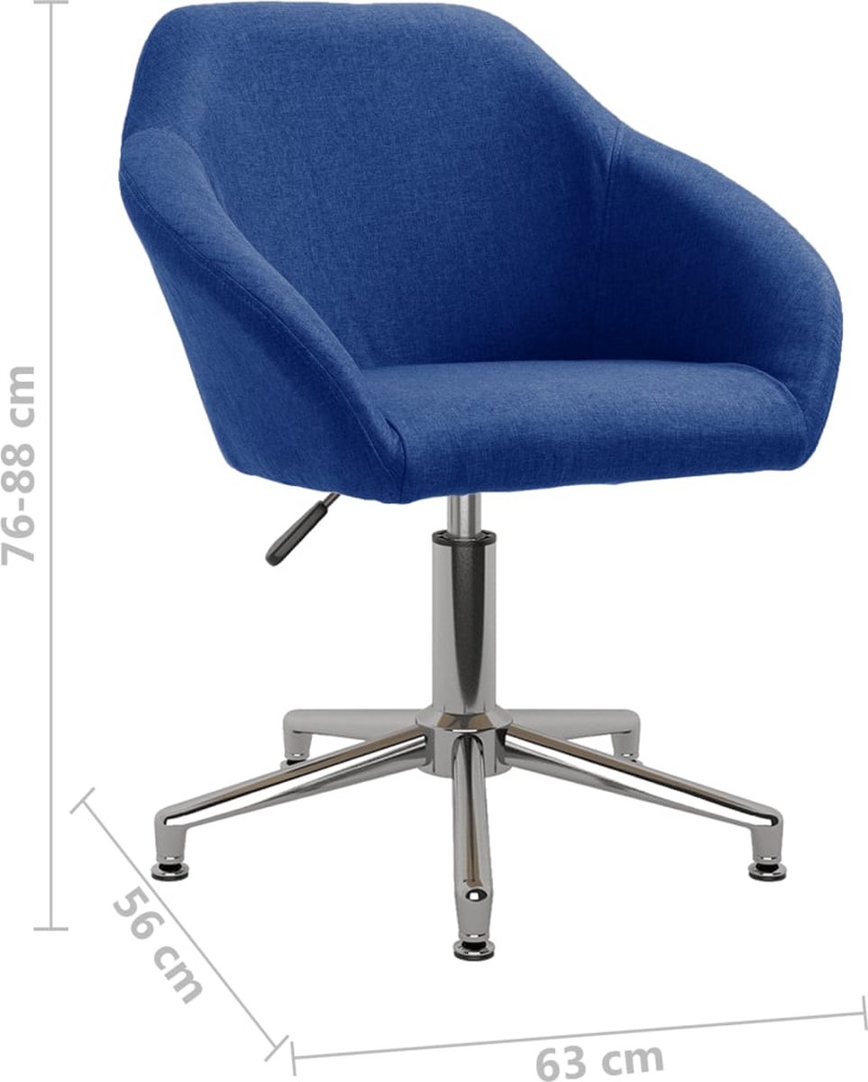 Vidaxl Eetkamerstoelen Draaibaar 2 St Stof - Blauw