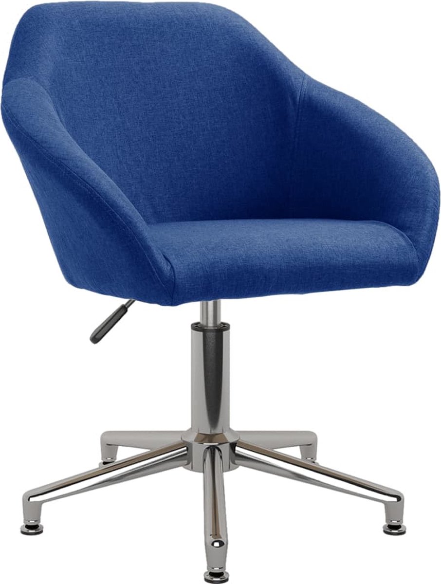 Vidaxl Eetkamerstoelen Draaibaar 2 St Stof - Blauw